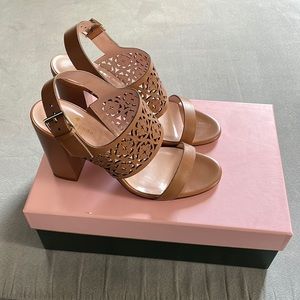 ✨ Kate Spade Caramel Brown Imani Laser-cut leather Sandals